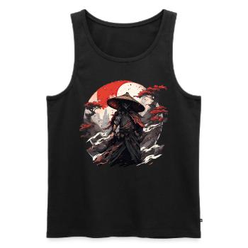 Asie 80s Samouraï Rétro Japonais Samouraï - Débardeur bio Premium Homme - noir - Devant - AI Model Male 178 light (178cm)