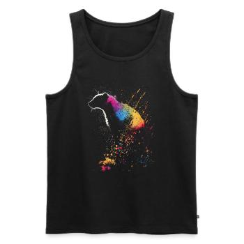 Coati coloré - Débardeur bio Premium Homme - noir - Devant - Michal (187cm)
