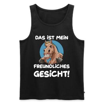 Das ist mein freundliches Gesicht Pferd - Männer Premium Bio Tank Top - Schwarz - Vorne - Michal (187cm)