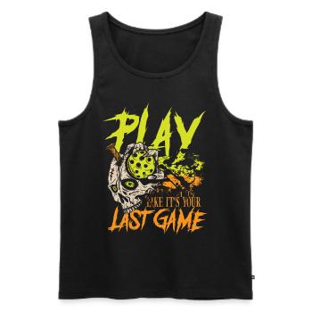 Play like it s your last game - Männer Premium Bio Tank Top - Schwarz - Vorne - Michal (187cm)
