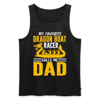 Drôle de coureur de bateau-dragon préféré appelle mi - Débardeur bio Premium Homme - noir - Devant - Michal (187cm)