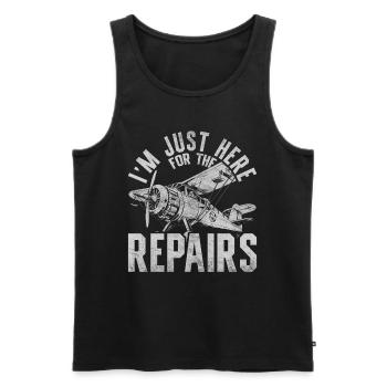 Modellflieger I'm Just Here For The Repairs - Männer Premium Bio Tank Top - Schwarz - Vorne - Michal (187cm)
