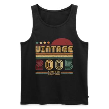 Retro Vintage 2005 Anniversary of 2005 - Men's Premium Organic Tank Top - black - Front - AI Model Male 178 light (178cm)