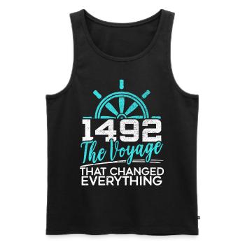 1492: Die Reise, die alles veränderte - Männer Premium Bio Tank Top - Schwarz - Vorne - AI Model Male 178 light (178cm)
