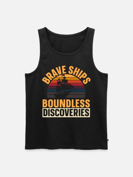 Brave Ships - Limitless Discoveries - Kolum - Men's Premium Organic Tank Top - black