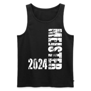 Meister 2024 Aufstiegstrikot Vintage - Männer Premium Bio Tank Top - Schwarz - Vorne - Michal (187cm)