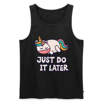 Licorne Licorne épaisse Licorne Chill Relax - Débardeur bio Premium Homme - noir - Devant - Michal (187cm)