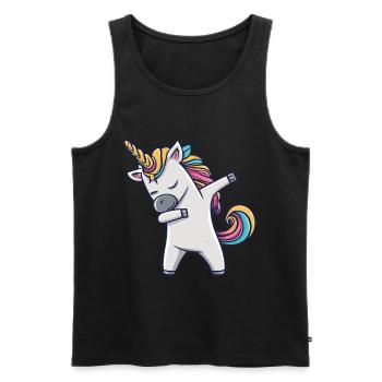 Dabbing Unicorn Unicorn Dab Dabbing Trend Dance - Men's Premium Organic Tank Top - black - Front - Michal (187cm)