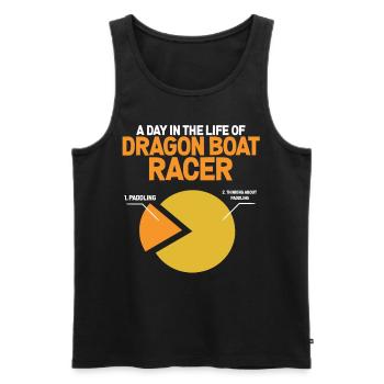Funny Day Life of Dragon Boat Racer Paddeln - Männer Premium Bio Tank Top - Schwarz - Vorne - AI Model Male 178 light (178cm)