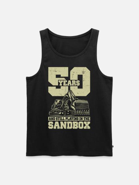 50 Geburtstag Baggerfahrer - Männer Premium Bio Tank Top - Schwarz