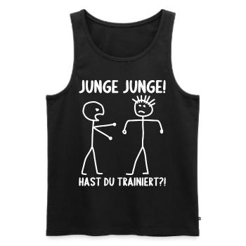 Fitness Bodybuilder Gym Alter hast du trainiert - Männer Premium Bio Tank Top - Schwarz - Vorne - Michal (187cm)