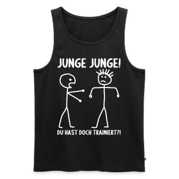 Fitness Bodybuilder Gym Alter hast du trainiert - Männer Premium Bio Tank Top - Schwarz - Vorne - Michal (187cm)