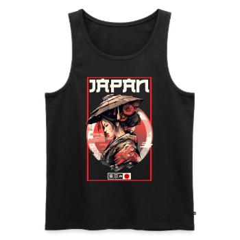 Asia 80s Japanese Retro Samurai Samurai - Men's Premium Organic Tank Top - black - Front - Michal (187cm)