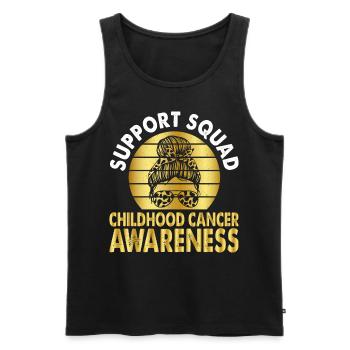 Support Squad Childhood Cancer Awareness Month - Men's Premium Organic Tank Top - black - Front - Michal (187cm)