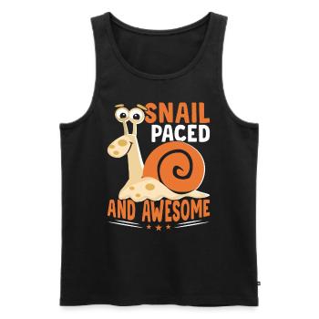 Snail lovers running at a snail's pace sluggish - Men's Premium Organic Tank Top - black - Front - AI Model Male 178 light (178cm)