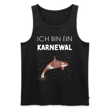 Kölner Karneval Fasching Konfetti Wal Narrenkappe - Männer Premium Bio Tank Top - Schwarz - Vorne - Michal (187cm)
