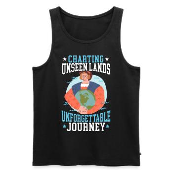 Kartierung ungesehener Länder Unvergessliche Reise - Männer Premium Bio Tank Top - Schwarz - Vorne - Michal (187cm)