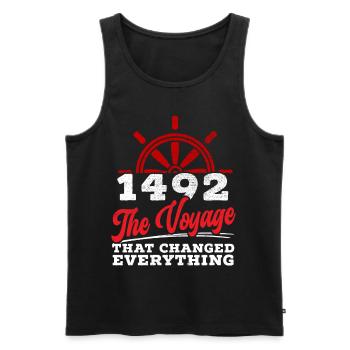 1492: Die Reise, die alles veränderte - Männer Premium Bio Tank Top - Schwarz - Vorne - AI Model Male 178 light (178cm)