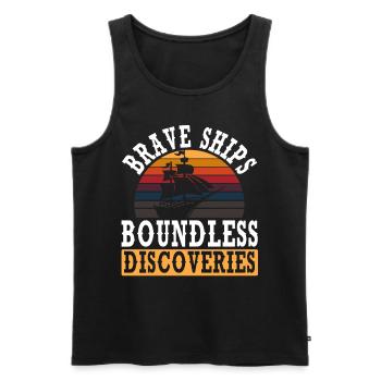 Tapfere Schiffe Grenzenlose Entdeckungen Kolumbus- - Männer Premium Bio Tank Top - Schwarz - Vorne - AI Model Male 178 light (178cm)