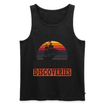 Brave Ships - Limitless Discoveries - Kolumb - Men's Premium Organic Tank Top - black - Front - Michal (187cm)