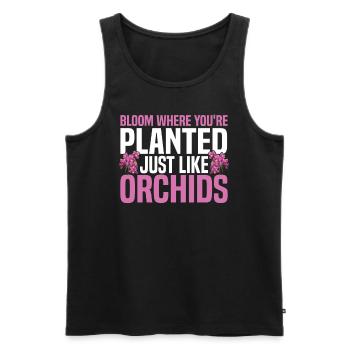 Bloom Where You're Planted, Just Like Orchids - Männer Premium Bio Tank Top - Schwarz - Vorne - AI Model Male 178 light (178cm)