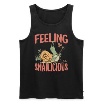 Snail Lover Snailicious Sluggish Running Jogging - Men's Premium Organic Tank Top - black - Front - AI Model Male 178 light (178cm)
