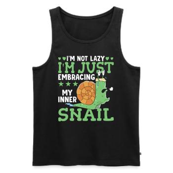Snail lovers not lazy snail owners - Men's Premium Organic Tank Top - black - Front - Michal (187cm)