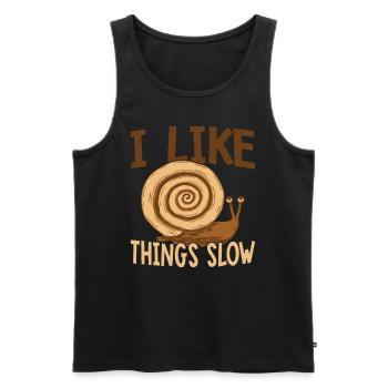 Snail lover: I like things slow, sluggish - Men's Premium Organic Tank Top - black - Front - AI Model Male 178 light (178cm)