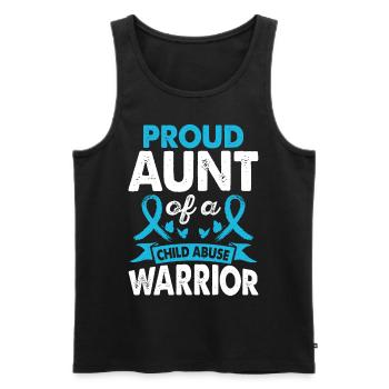Aunt Of Child Abuse Warrior Month Of - Men's Premium Organic Tank Top - black - Front - AI Model Male 178 light (178cm)