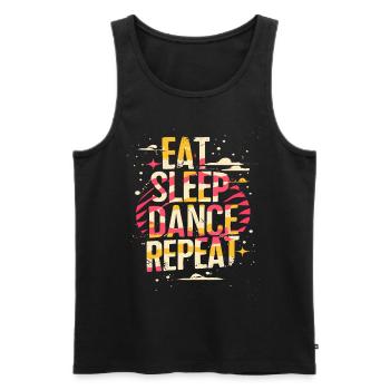 Eat Sleep Dance Repeat Typografie - Männer Premium Bio Tank Top - Schwarz - Vorne - AI Model Male 178 light (178cm)