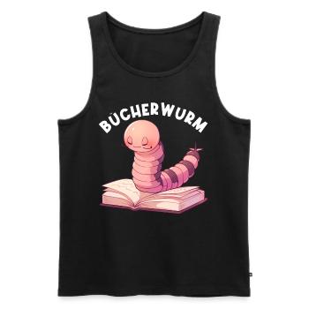 Leidenschaftlicher Leser Leserin Leseratte - Männer Premium Bio Tank Top - Schwarz - Vorne - AI Model Male 178 light (178cm)