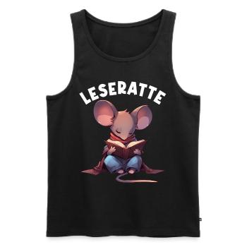 Leidenschaftlicher Leser Leserin Leseratte - Männer Premium Bio Tank Top - Schwarz - Vorne - AI Model Male 178 light (178cm)