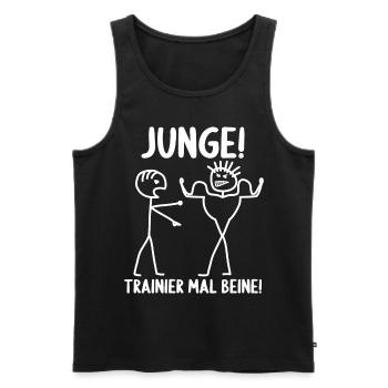 Fitness Bodybuilder Gym Alter hast du trainiert - Männer Premium Bio Tank Top - Schwarz - Vorne - Michal (187cm)