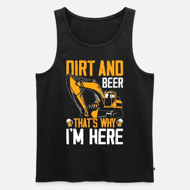 Lustiger Baggerführer HEO - Männer Premium Bio Tank Top - Schwarz