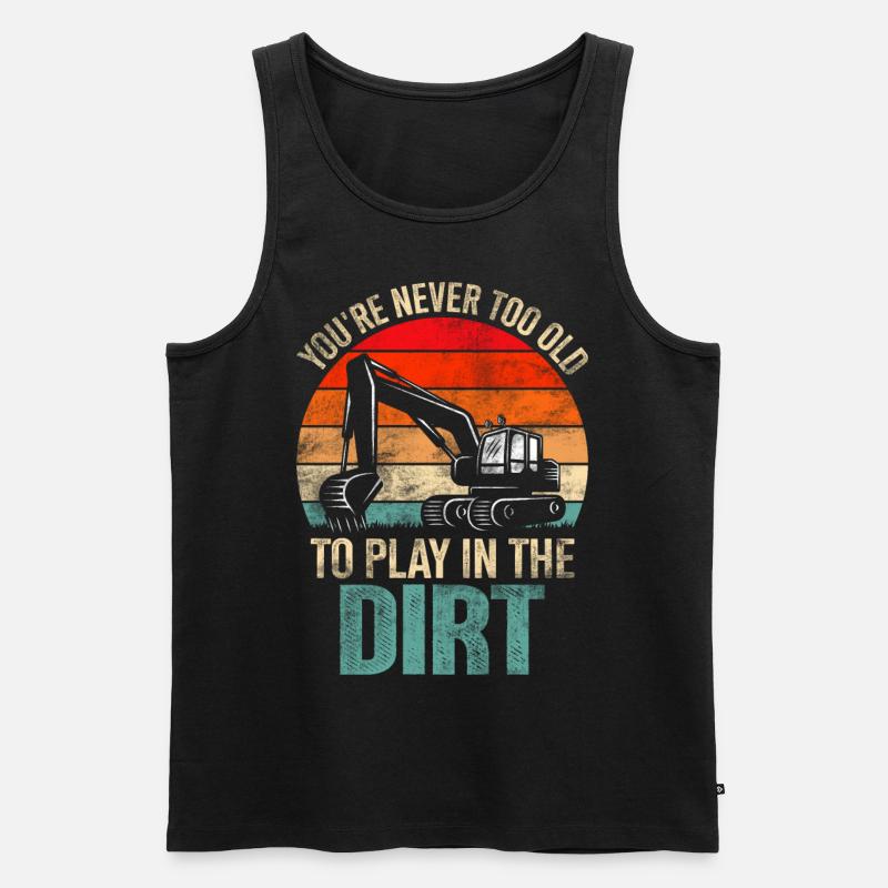 Lustiger Baggerführer HEO - Männer Premium Bio Tank Top - Schwarz