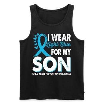 Wear light blue for the son's awareness of - Men's Premium Organic Tank Top - black - Front - Michal (187cm)