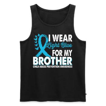 Wear light blue for awareness of the - Men's Premium Organic Tank Top - black - Front - Michal (187cm)
