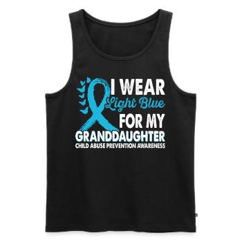 Wear light blue for awareness of the - Men's Premium Organic Tank Top - black - Front - Michal (187cm)