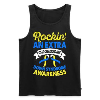 Additional Chromosomal Down Syndrome Awareness - Men's Premium Organic Tank Top - black - Front - Michal (187cm)