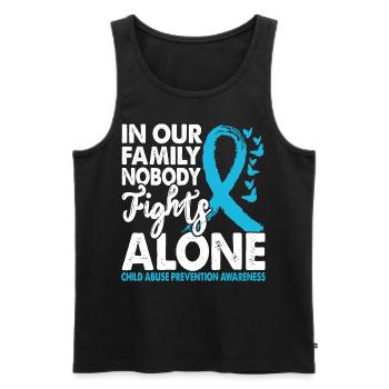 No one fights alone, education about - Men's Premium Organic Tank Top - black - Front - Michal (187cm)