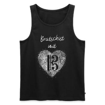 Bratschist mit Herz Bratsche Musik Orchester - Männer Premium Bio Tank Top - Schwarz - Vorne - Michal (187cm)