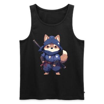 Asia Corki Japanese Samurai Samurai - Men's Premium Organic Tank Top - black - Front - Michal (187cm)