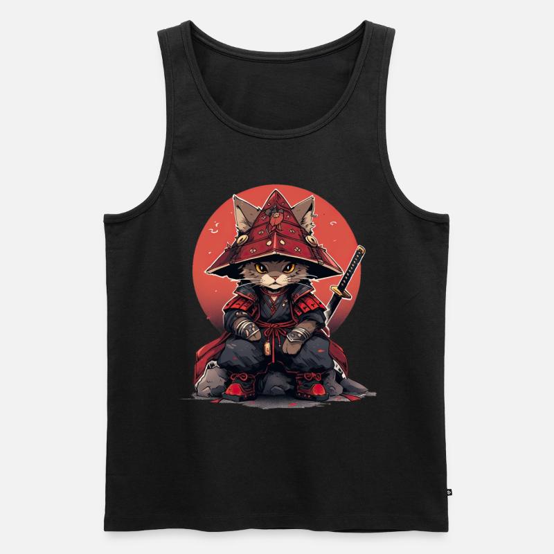 Chat d’Asie Samouraï japonais Samouraï - Débardeur bio Premium Homme - noir