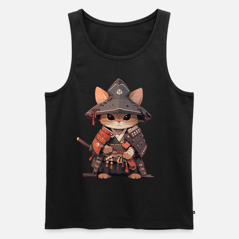 Chat d’Asie Samouraï japonais Samouraï - Débardeur bio Premium Homme - noir