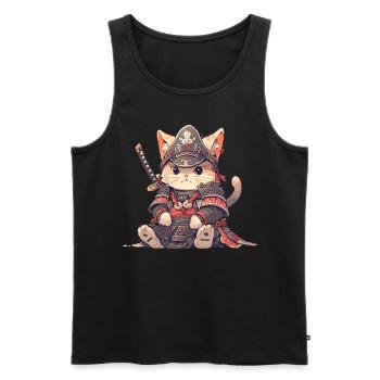 Asia Cat Japanese Samurai Samurai - Men's Premium Organic Tank Top - black - Front - Michal (187cm)