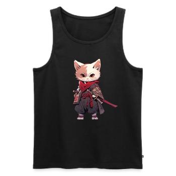 Asia Cat Japanese Samurai Samurai - Men's Premium Organic Tank Top - black - Front - Michal (187cm)