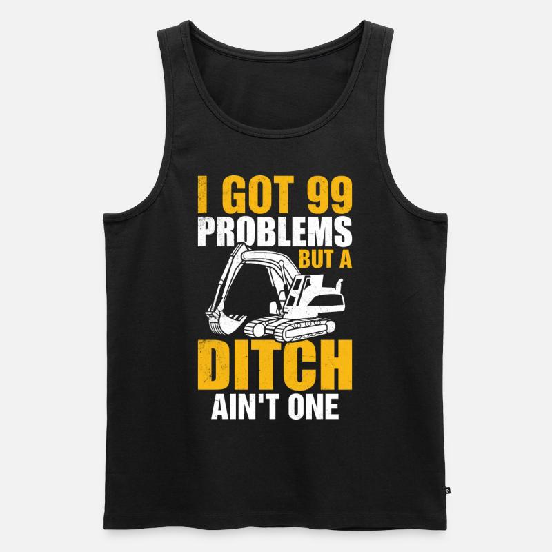Lustiger Baggerführer HEO - Männer Premium Bio Tank Top - Schwarz