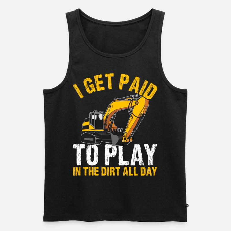 Lustiger Baggerführer HEO - Männer Premium Bio Tank Top - Schwarz