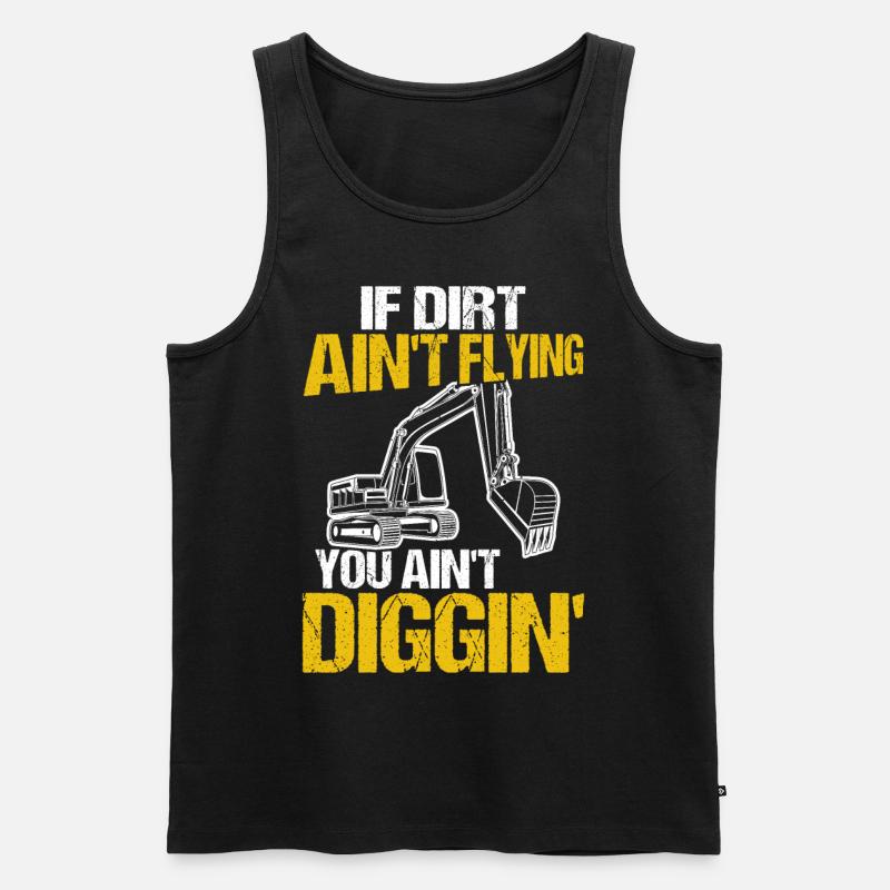 Lustiger Baggerführer HEO - Männer Premium Bio Tank Top - Schwarz