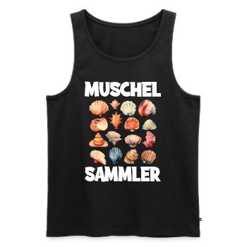 Muschel Sammler für Muschel Fan - Männer Premium Bio Tank Top - Schwarz - Vorne - AI Model Male 178 light (178cm)